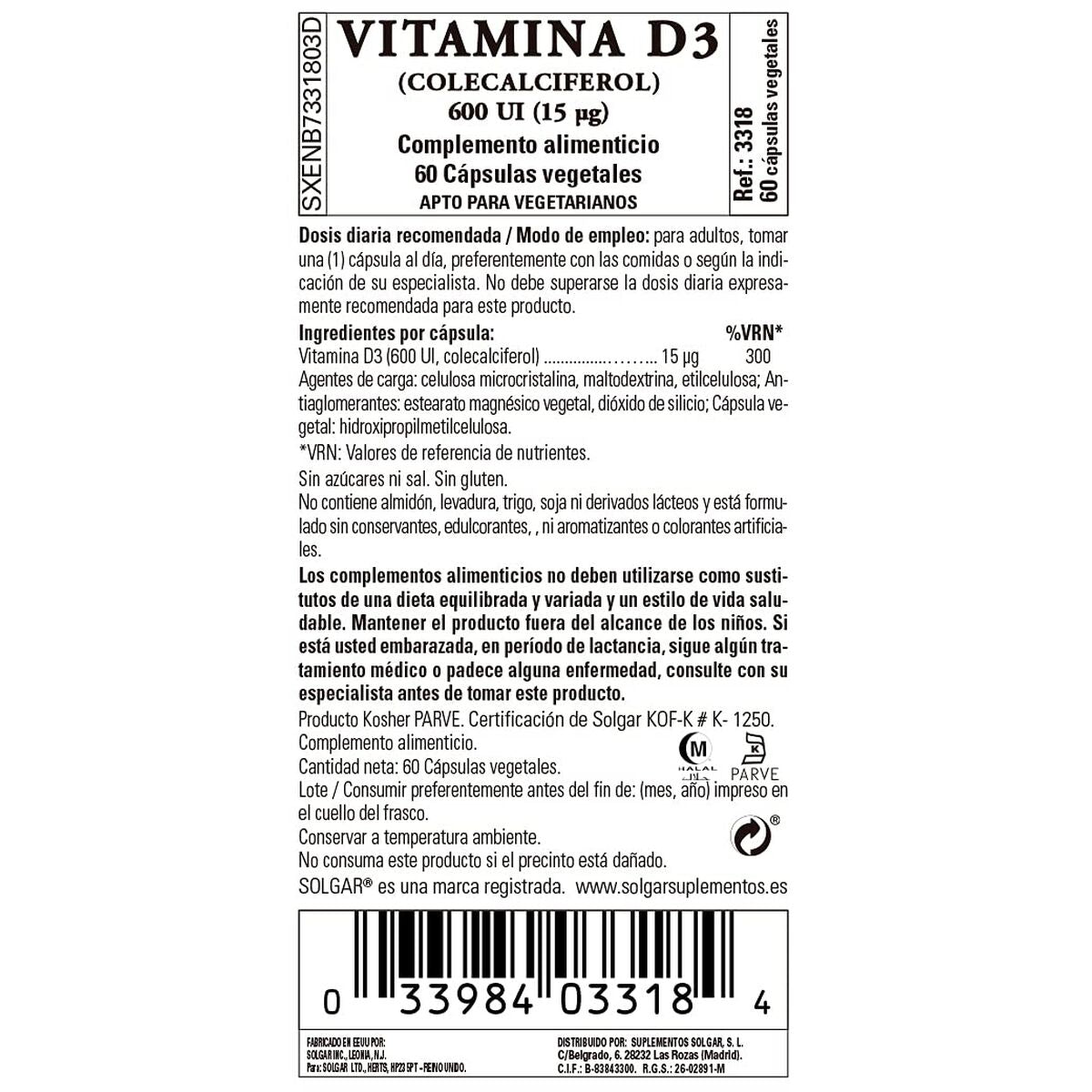 Solgar Vitamin D3 (Cholecalciferol) 600 iu 60 Capsules – Produktansicht 5