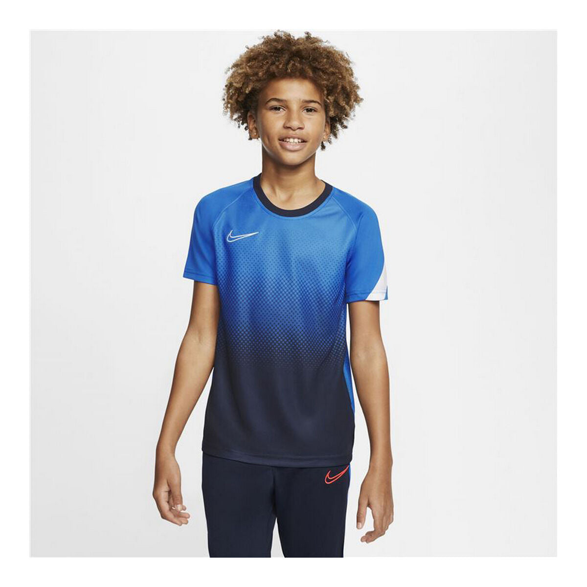 Nike Short Sleeved Football Shirt Dri-FIT Academy Kids' Shirt - Blue - product view 16