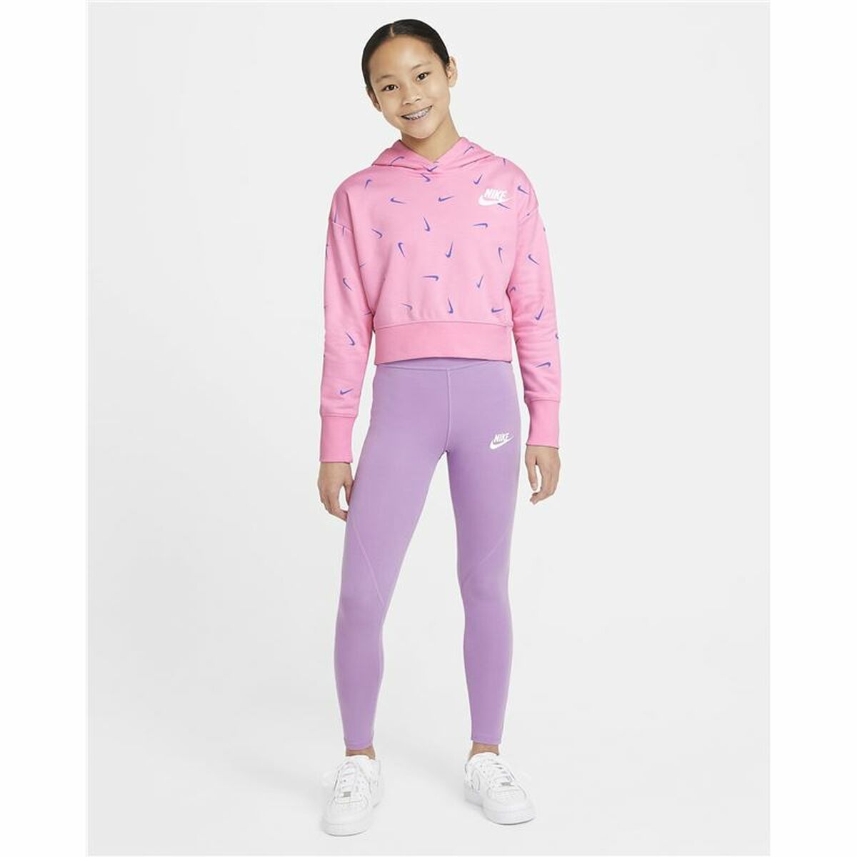 Nike Hooded Print Kids' Sweatshirt - Pink - product view 17