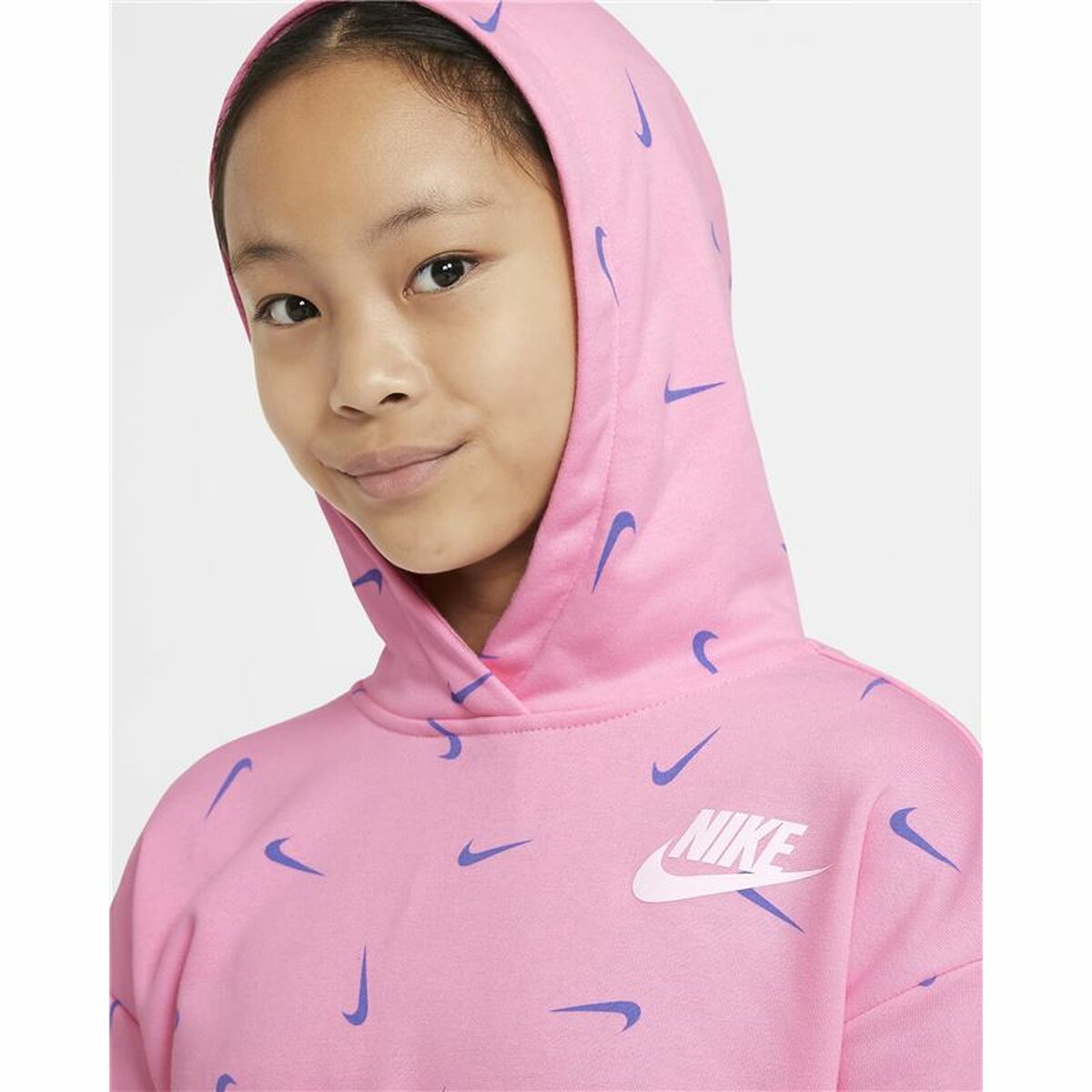 Nike Hooded Print Kids' Sweatshirt - Pink - product view 15