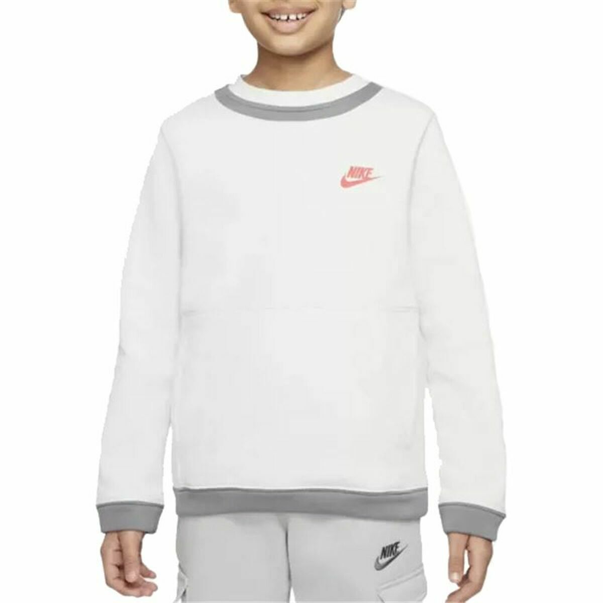Nike Without Hood Amplify Kids' Sweatshirt - White - product view 2