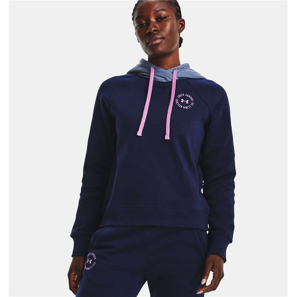 Women’s Hoodie Under Armour Rival Fleece Navy Blue