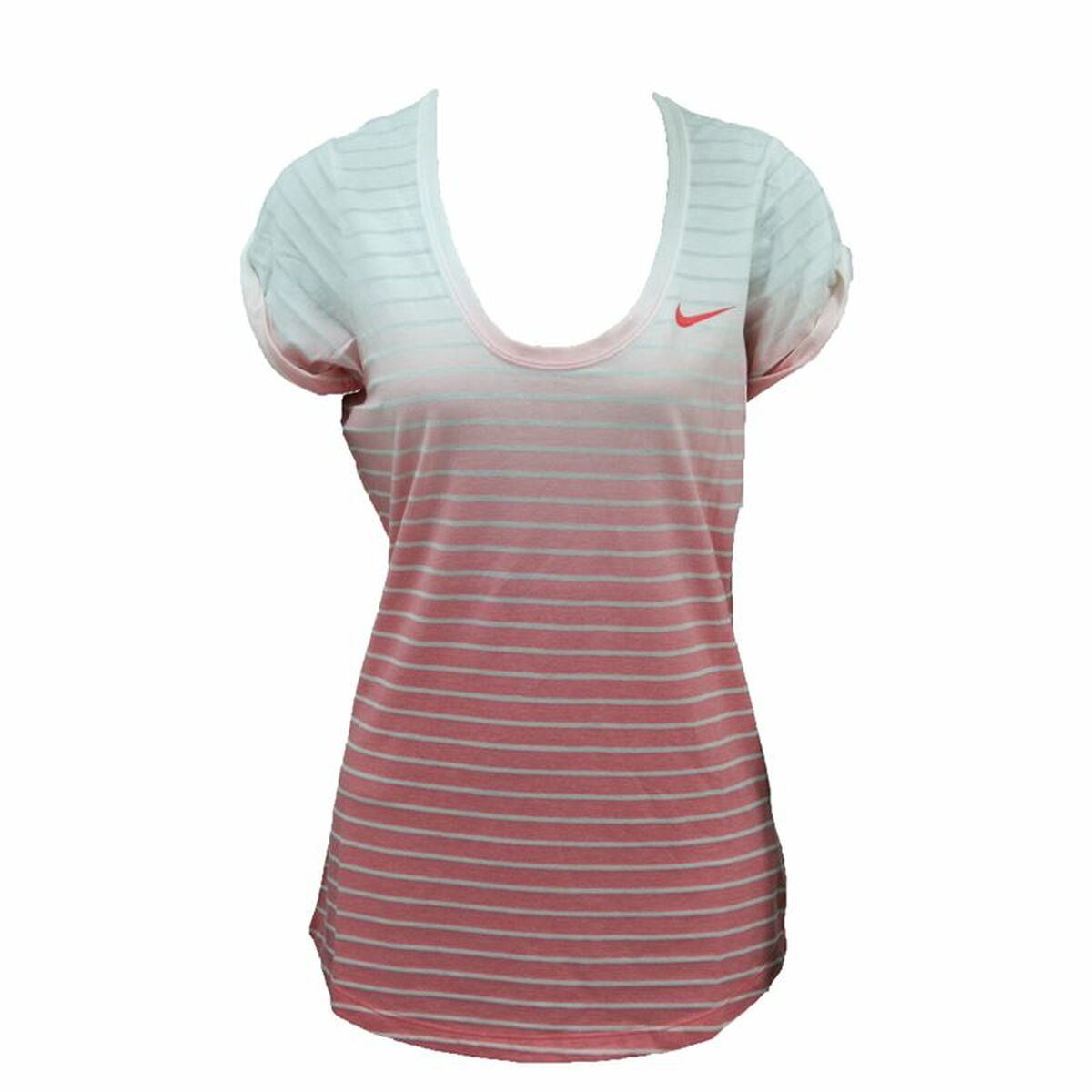 Nike SS Dip Dye Burnout White Women's T-Shirt - Red