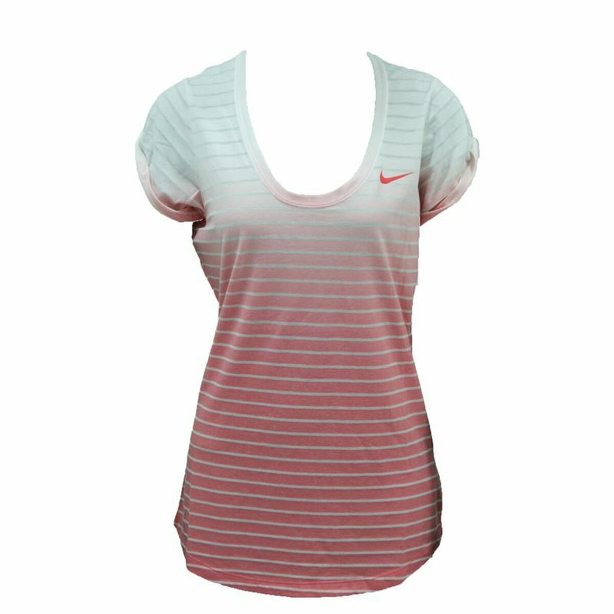 Nike SS Dip Dye Burnout White Women's T-Shirt - Red - product view 2