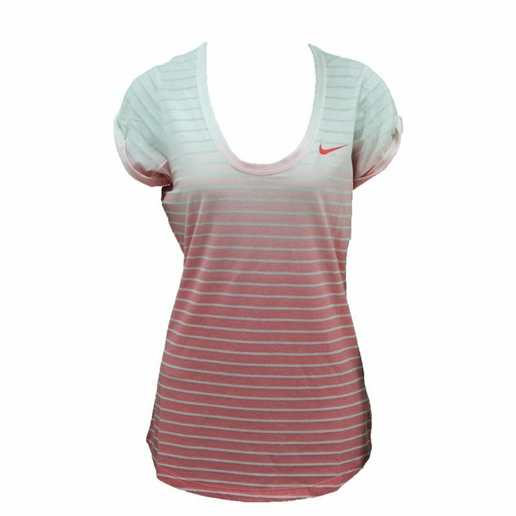 Nike SS Dip Dye Burnout White Women's T-Shirt - Red - product view 4