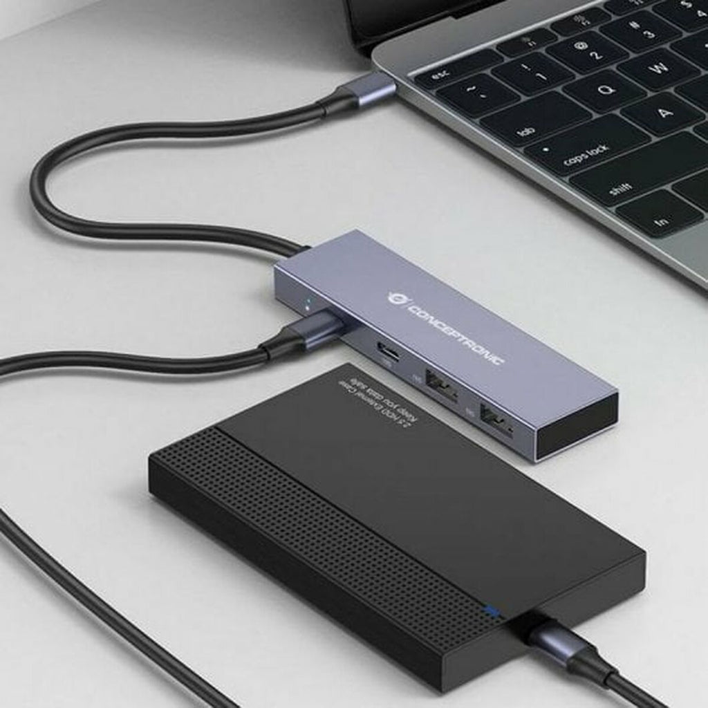 Conceptronic USB USB-Hub HUBBIES13G Grau – Produktansicht 4