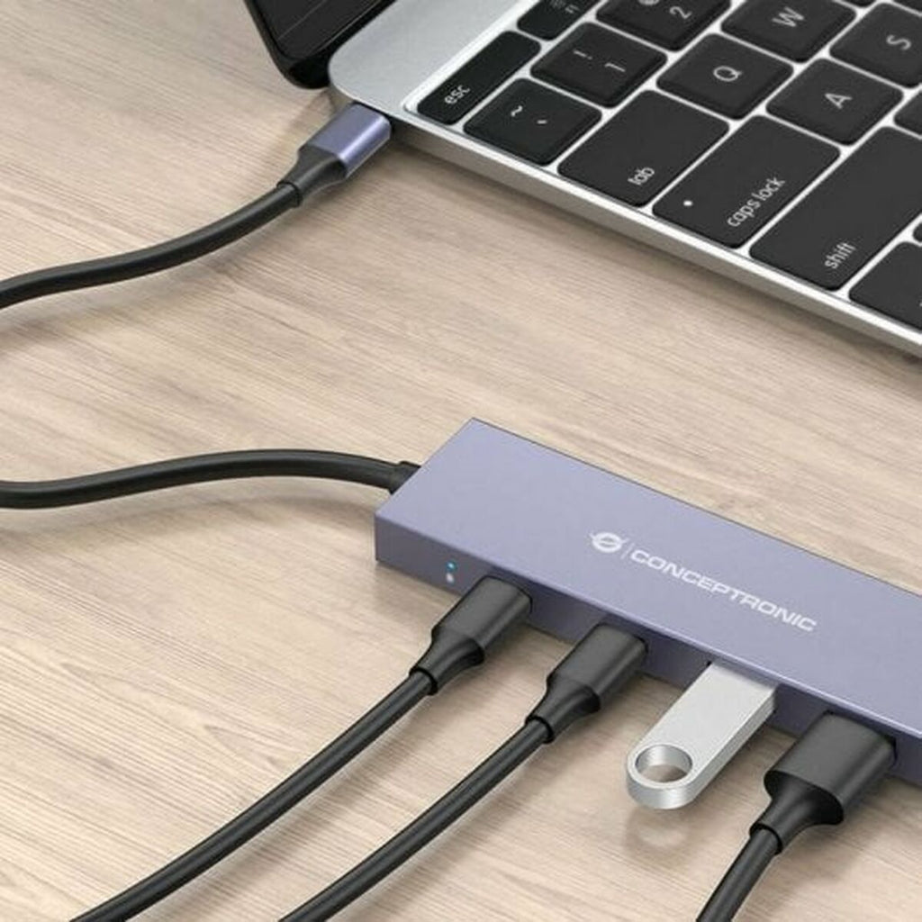 Conceptronic USB USB-Hub HUBBIES13G Grau – Produktansicht 5