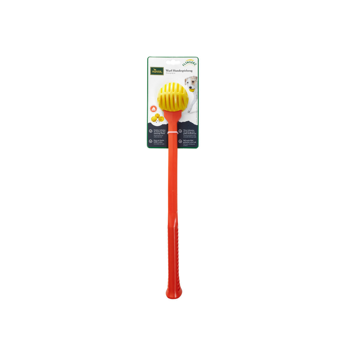 Hunter Ball Launcher für Dogs Gelb Orange Rubber Ball – Produktansicht 1