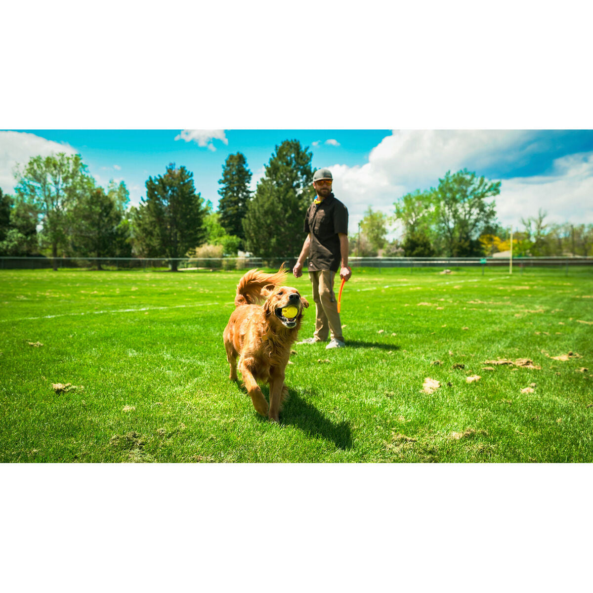 Hunter Ball Launcher für Dogs Gelb Orange Rubber Ball – Produktansicht 5
