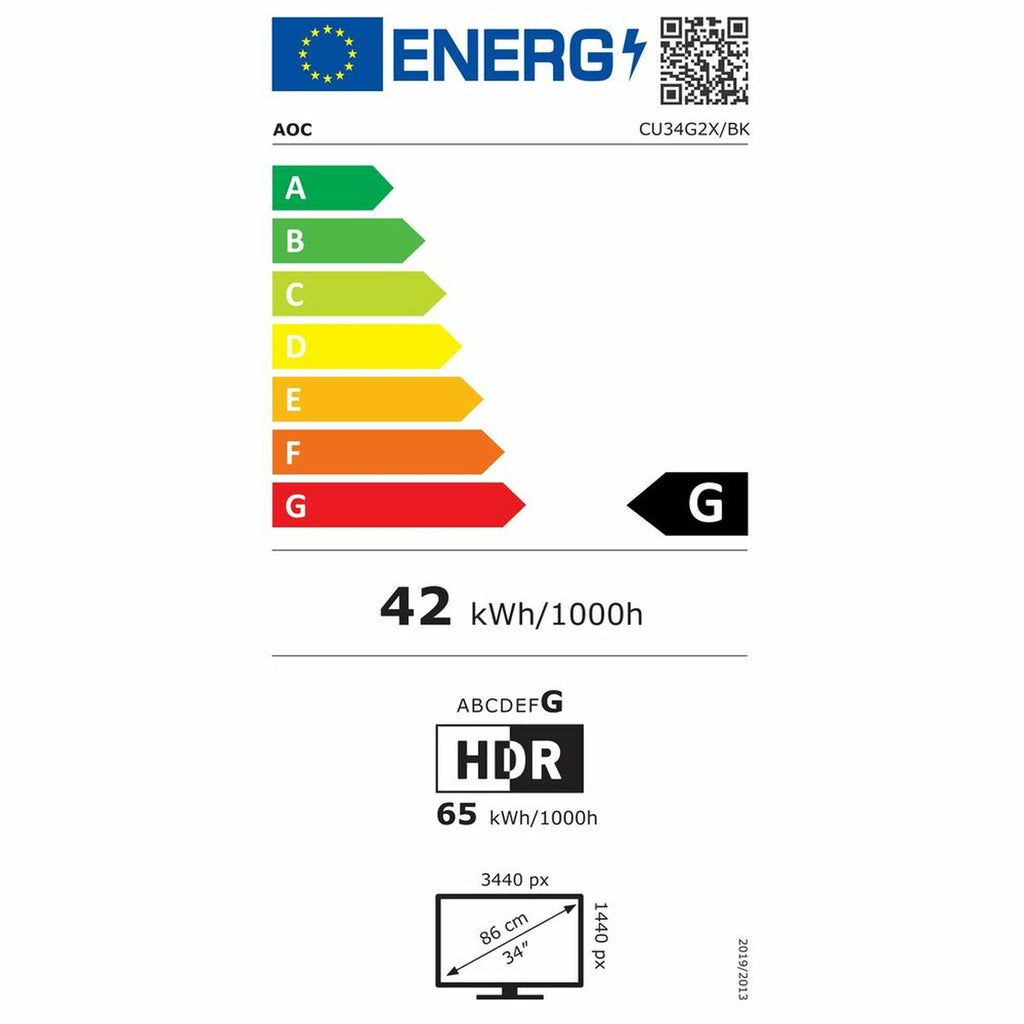 AOC Monitor CU34G2X/BK 34" HD LED – Produktansicht 4