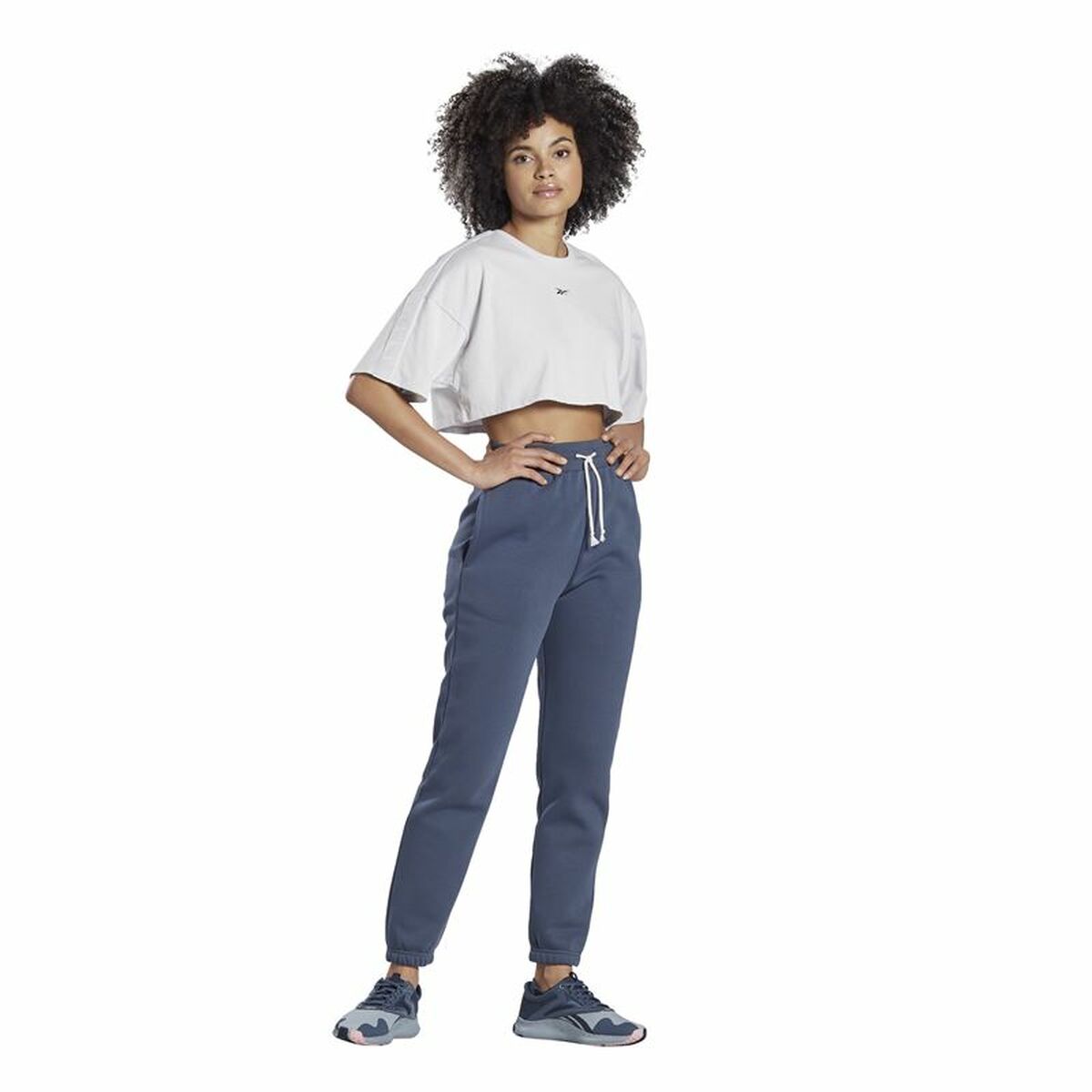 Women’s Short Sleeve T-Shirt Reebok Fitness Crop Vector Velour Light