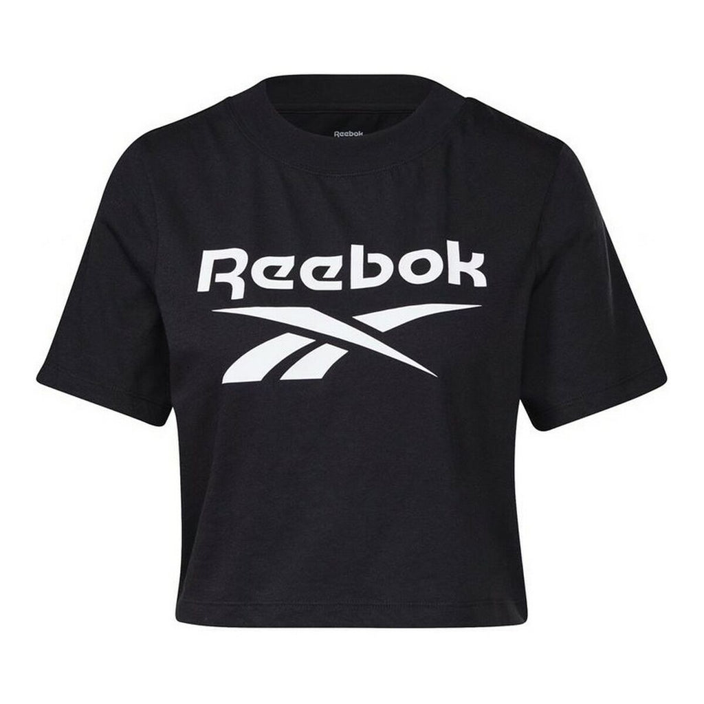 Reebok Damen Kurzarm T-Shirt Cropped Identity Schwarz – XS