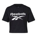 Reebok Damen Kurzarm T-Shirt Cropped Identity Schwarz – XS