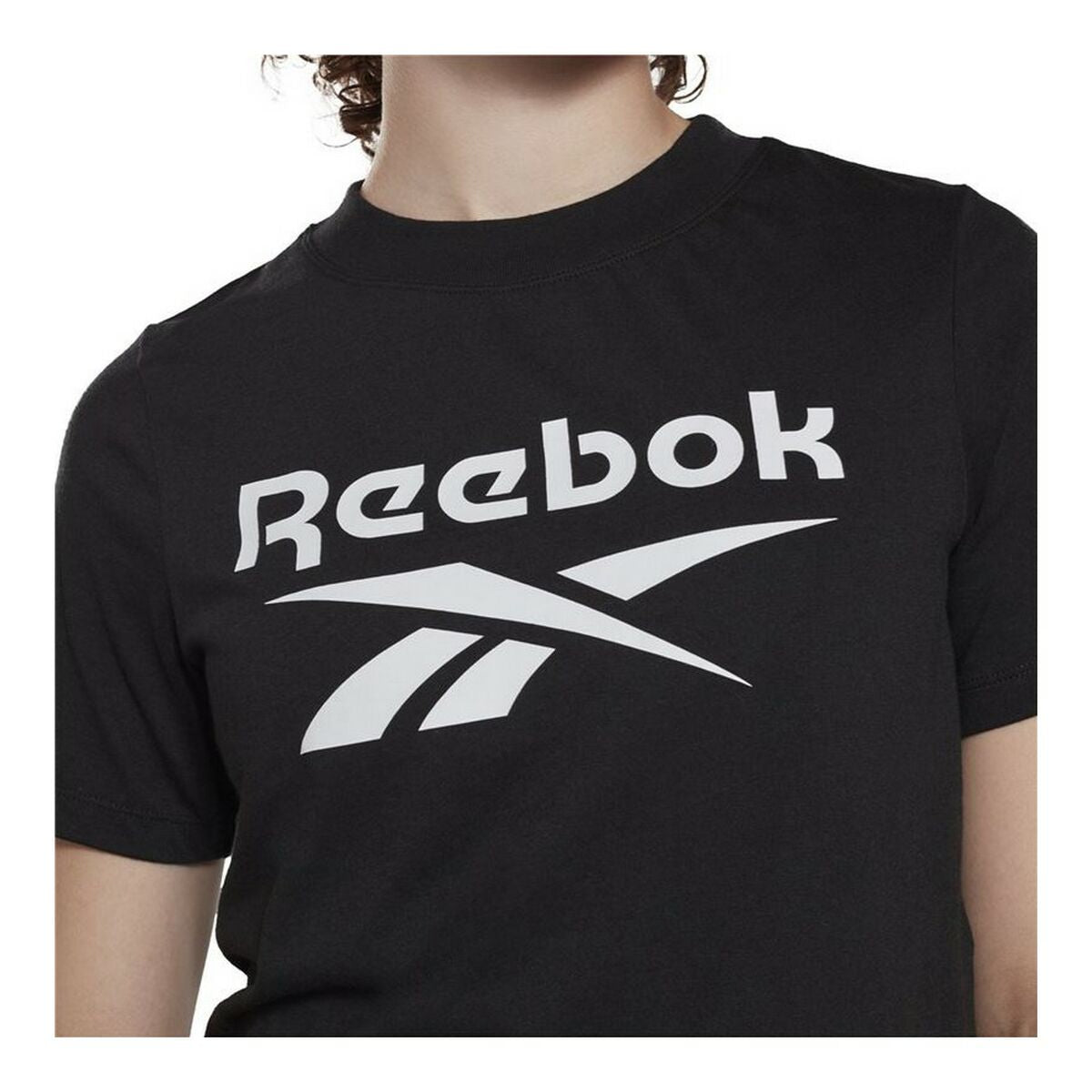 Reebok Damen Kurzarm T-Shirt Cropped Identity Schwarz – Produktansicht 7