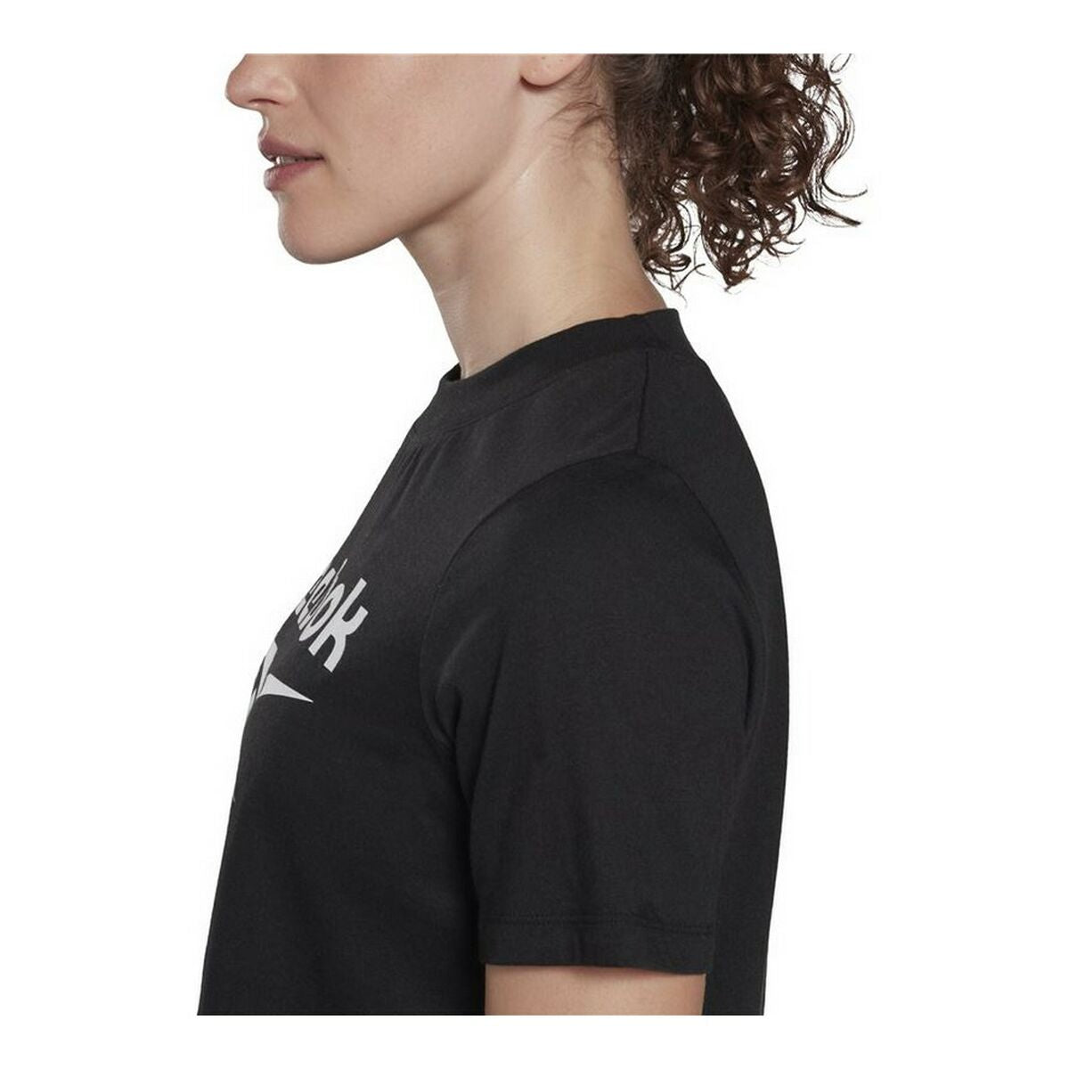 Reebok Damen Kurzarm T-Shirt Cropped Identity Schwarz – Produktansicht 6