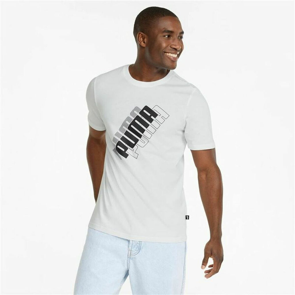 Men’s Short Sleeve T-Shirt Puma Power Logo M White