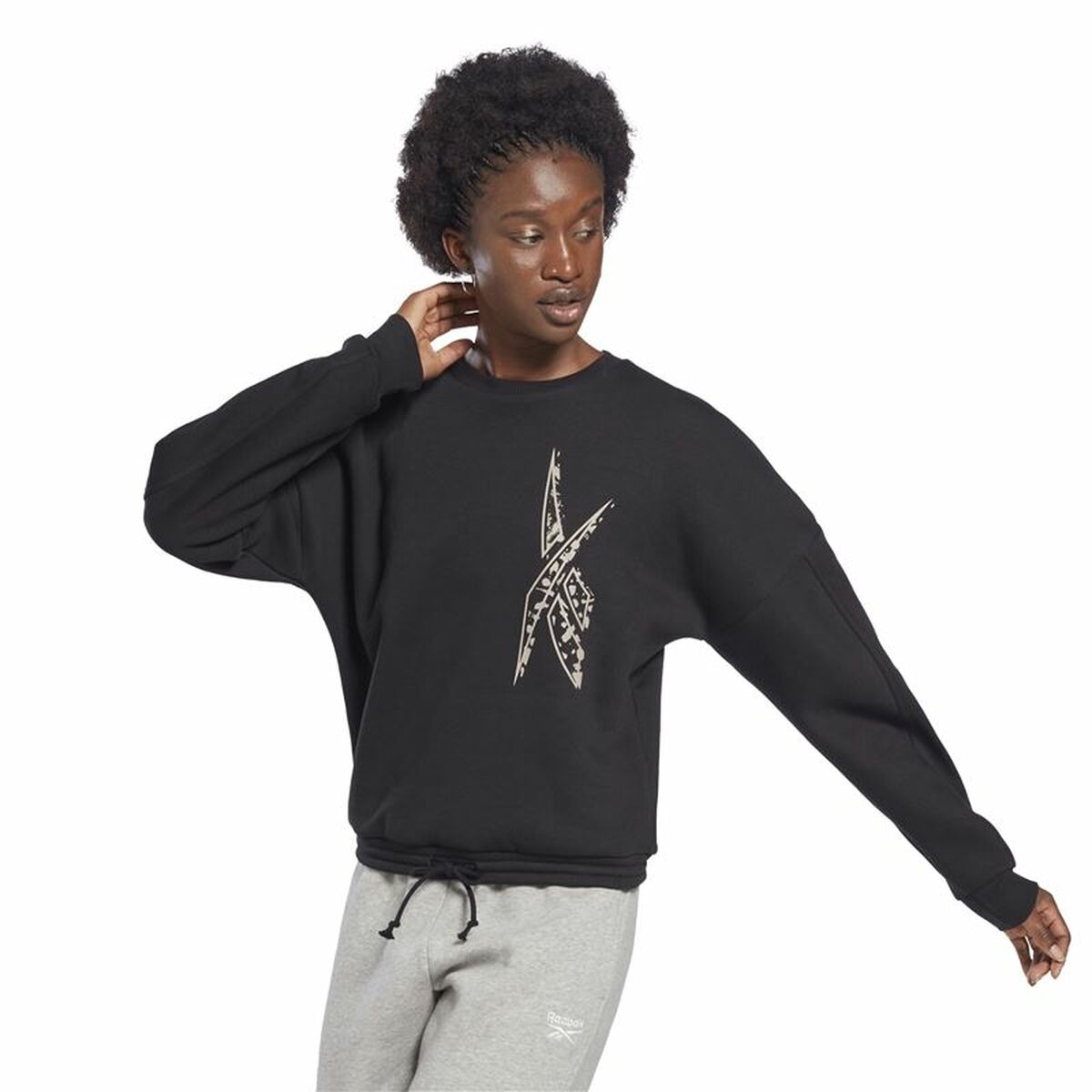 Reebok Damen SweatShirt ohne Kapuze Modern Safari Schwarz – Produktansicht 35