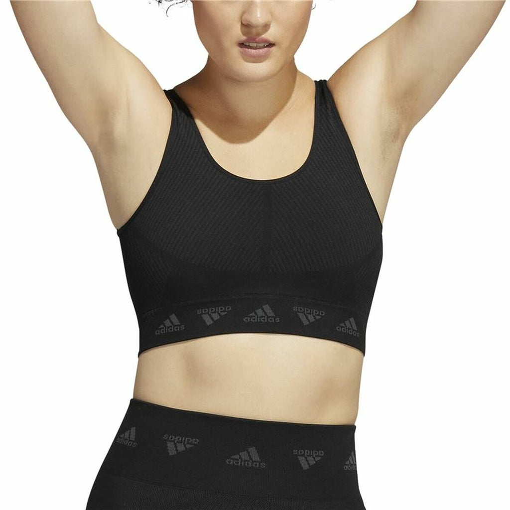 Adidas Sports Bra Aeroknit Women's Sports Bra - Black - product view 12