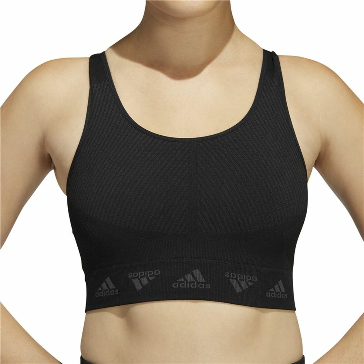 Adidas Sports Bra Aeroknit Women's Sports Bra - Black - product view 6