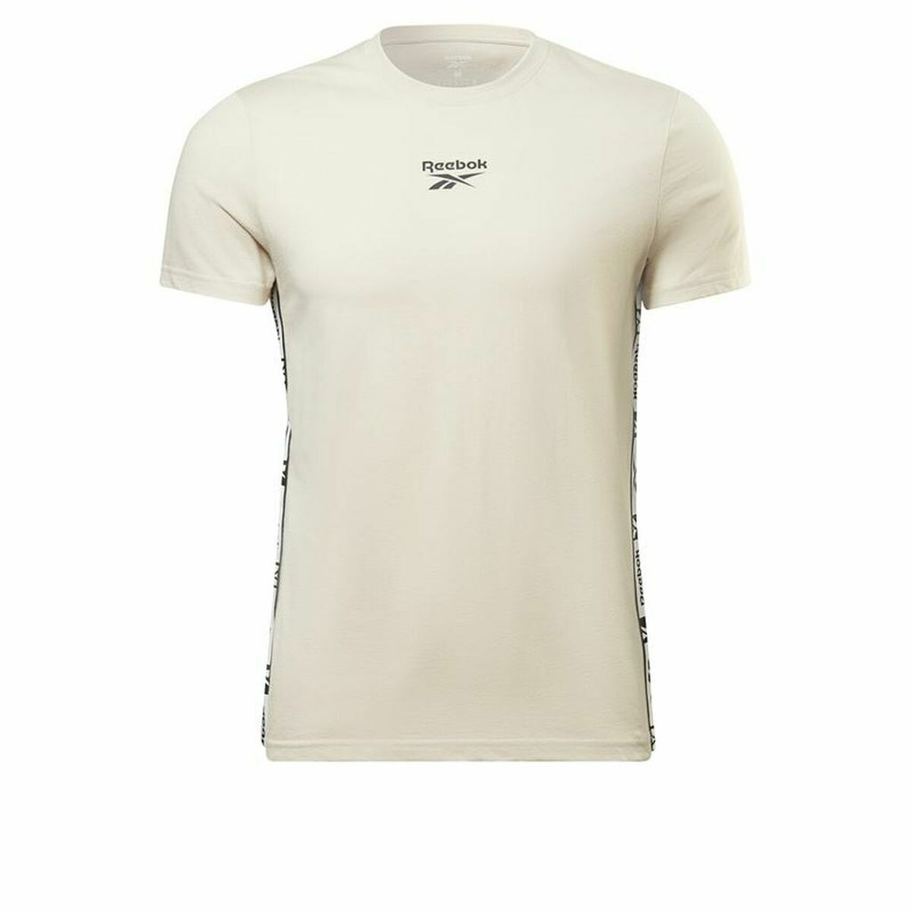 Men’s Short Sleeve T-Shirt Reebok Identity Tape Beige