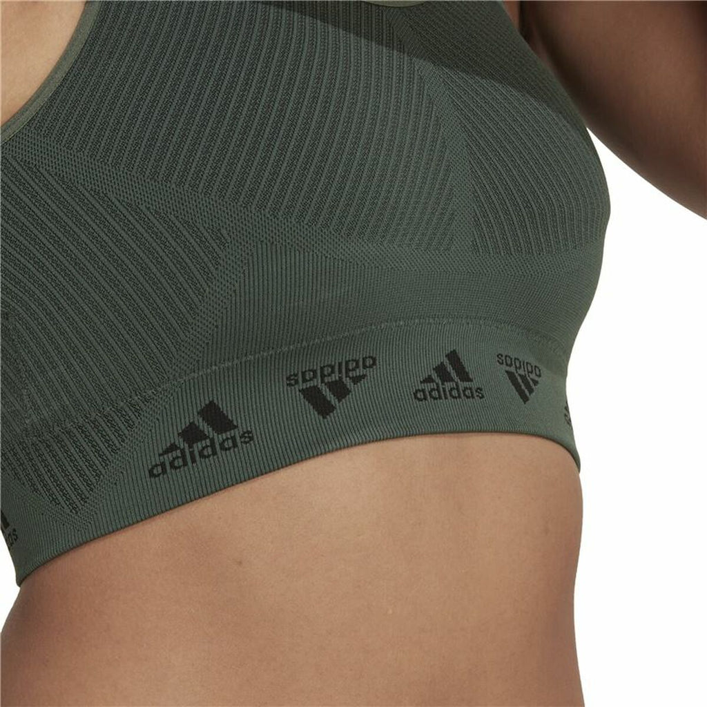 Adidas Sports Bra Aeroknit Women's Sports Bra - Olive - product view 6