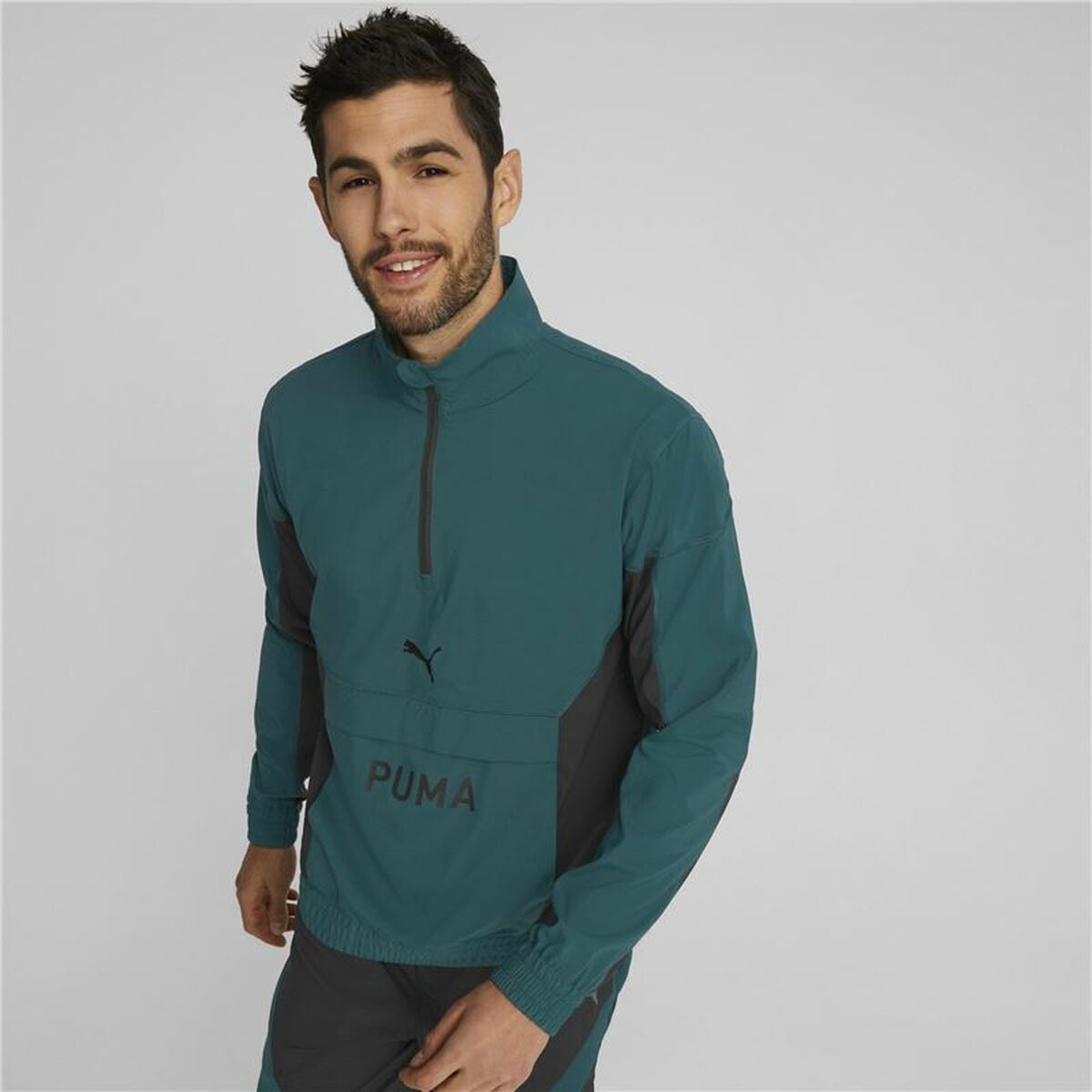 Puma Herren-Sweatshirt without Hood Fit Woven Training Grün – Produktansicht 3