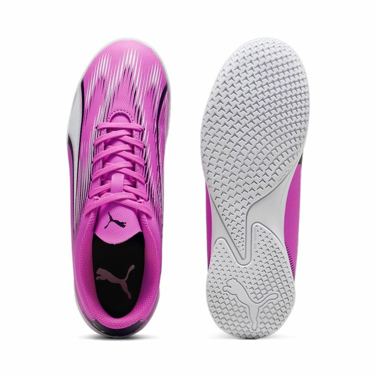 Puma Kinder-Indoor Fußball Schuhe Ultra Play Weiß Dunkel Rosa Kinder-Unisex – Produktansicht 3