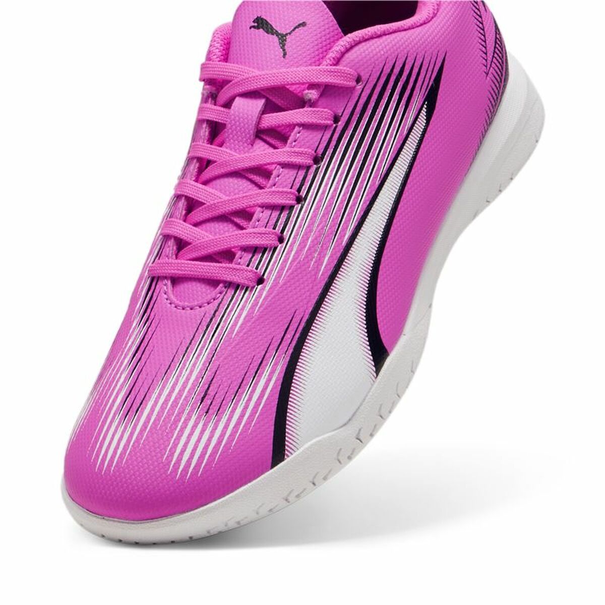 Puma Kinder-Indoor Fußball Schuhe Ultra Play Weiß Dunkel Rosa Kinder-Unisex – Produktansicht 4