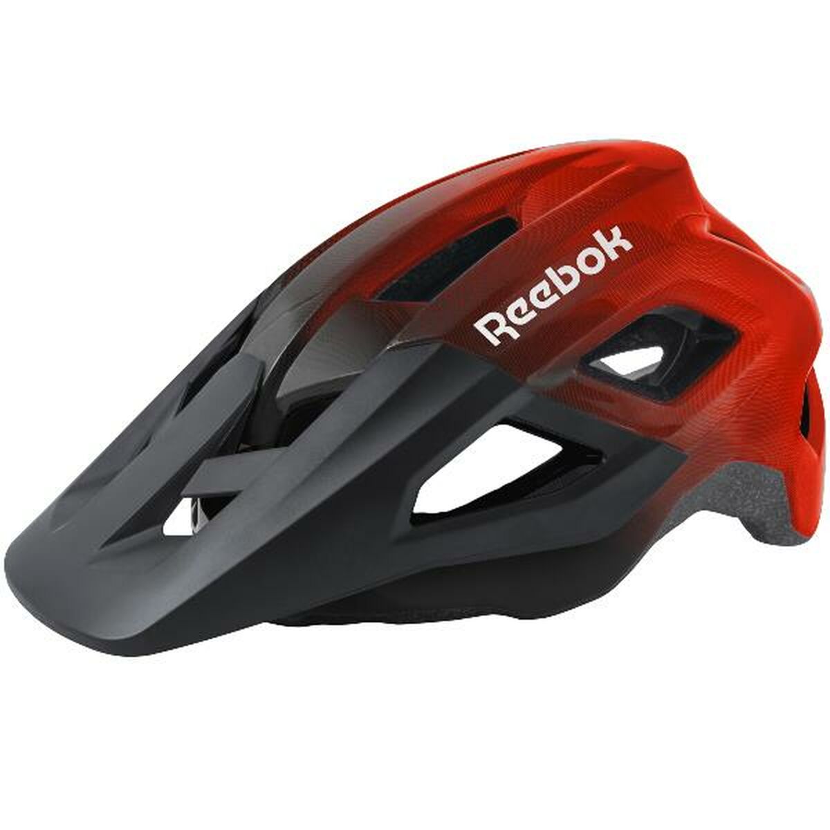 Reebok Erwachsenen-Cycling Helm Schwarz Rot Visor – Produktansicht 2