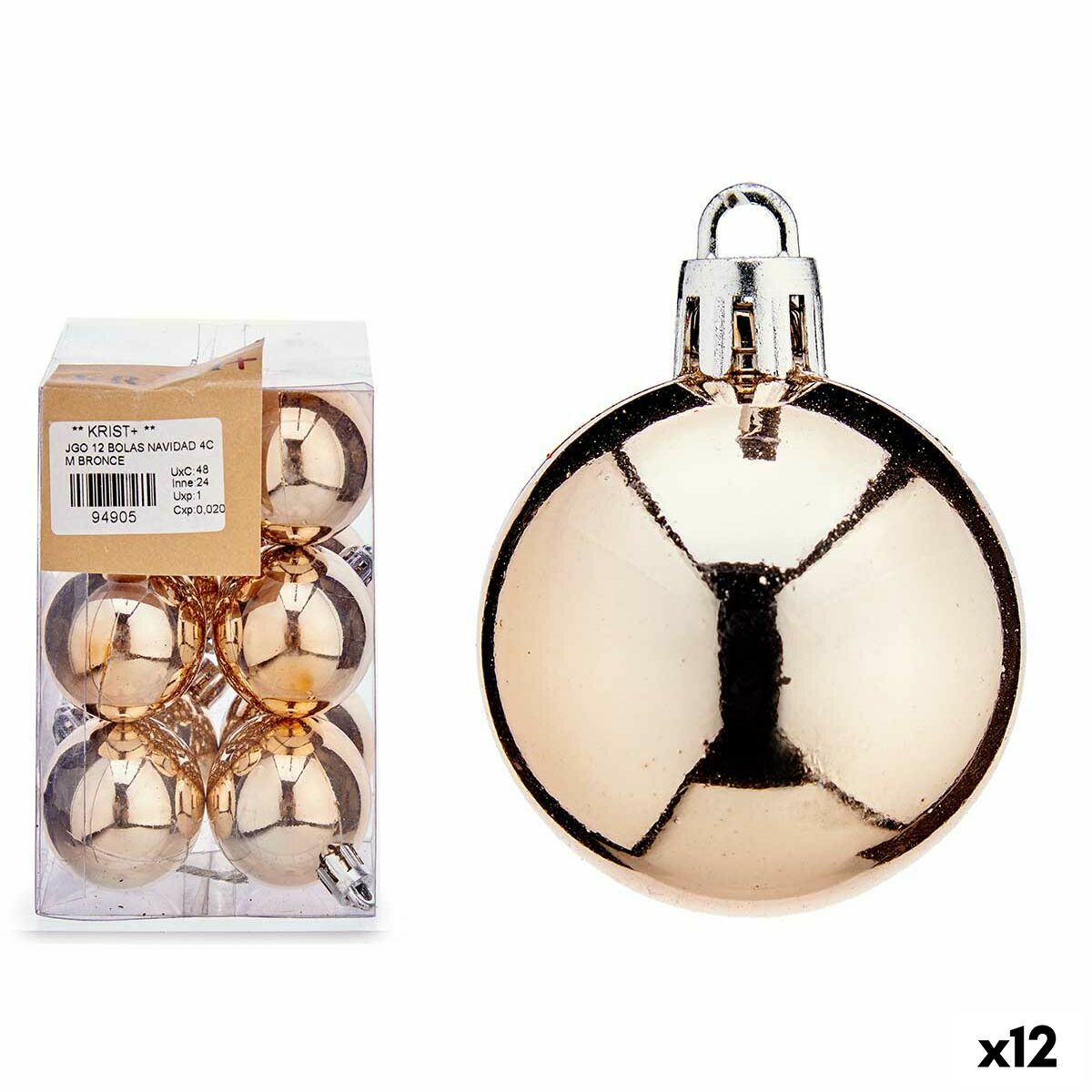 Krist+ Weihnachtskugel-Set 00480-6 Bronze PVC Ø 4 cm – Produktansicht 1