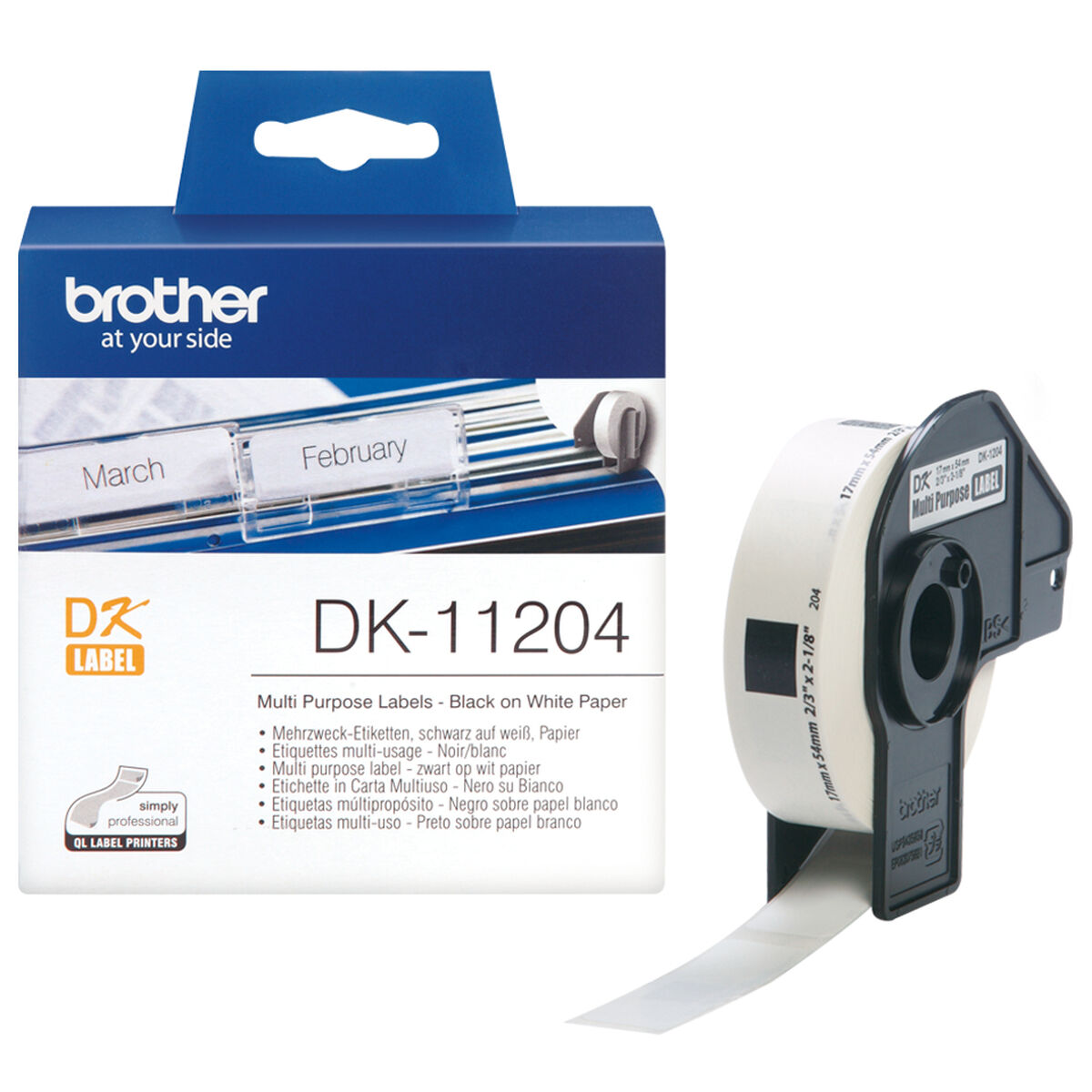 Multipurpose Printer Labels Brother DK11204 Weiß Paper – Produktbild 1