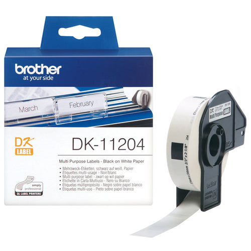 Brother Multipurpose Printer Labels DK11204 Weiß Paper – Produktansicht 1