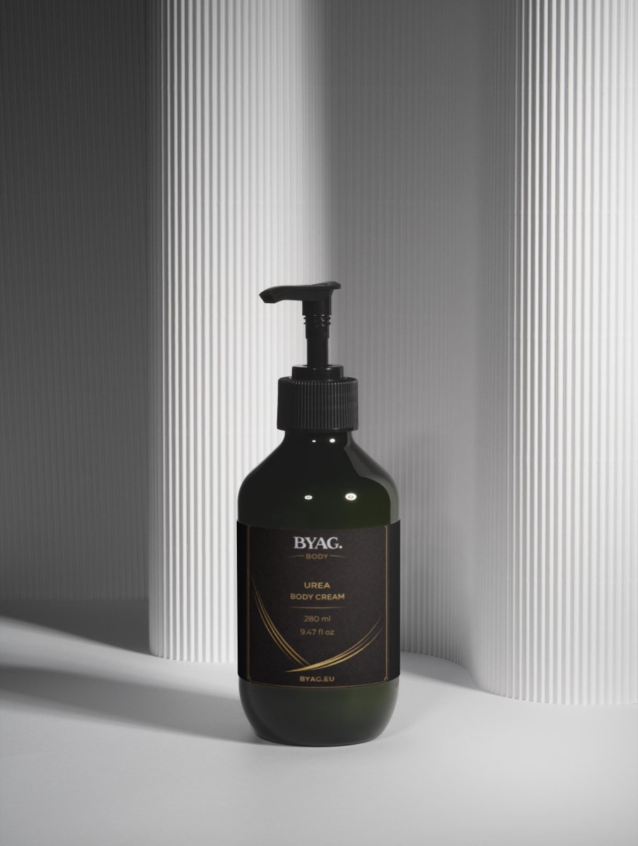 BYAG 5 percent Urea 2 percent Panthenol Body Cream bottle