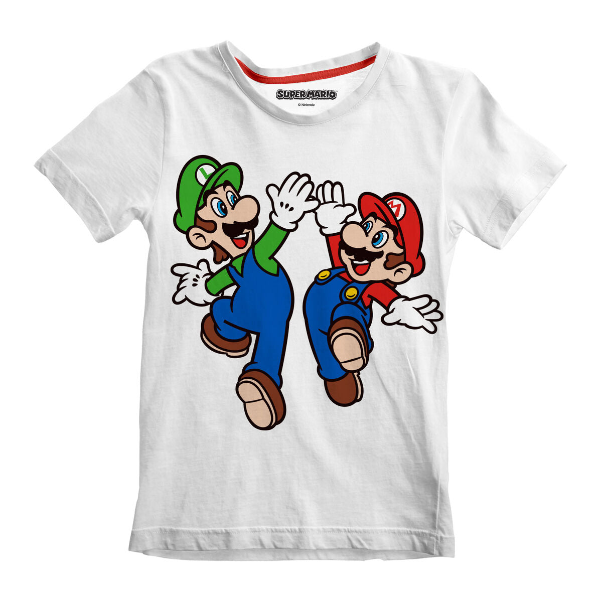 Kinder Kurzarm-T-Shirt Super Mario Mario and Luigi Weiß – Produktbild 1