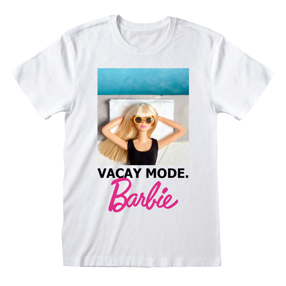 Barbie Kurzarm-T-Shirt Vacay Mode Weiß Unisex – Produktansicht 1