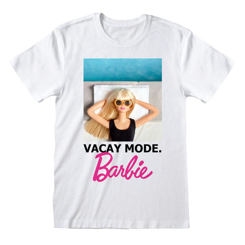Barbie Kurzarm-T-Shirt Vacay Mode Weiß Unisex – Produktansicht 1