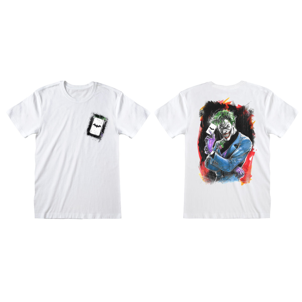Short Sleeve T-Shirt DC Comics Batman Card Weiß Unisex – Produktbild 1