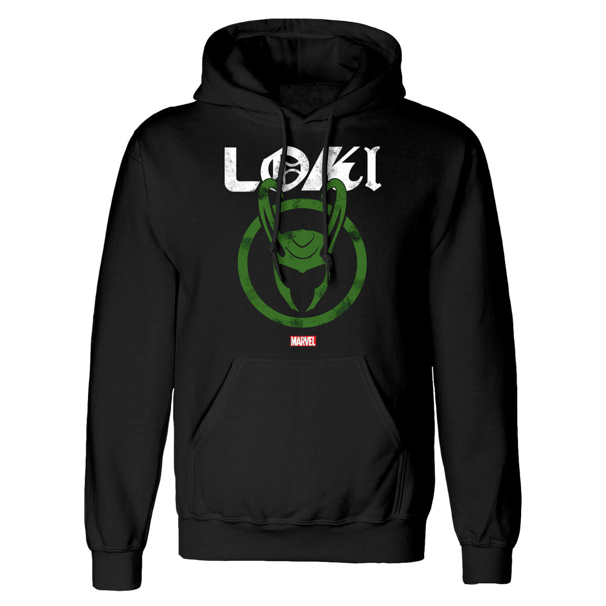 Marvel Unisex-Hoodie Distressed Logo Schwarz – Produktansicht 1