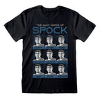 Star Trek Unisex Kurzarm-T-Shirt Many Mood aus Spock Schwarz – Produktansicht 1