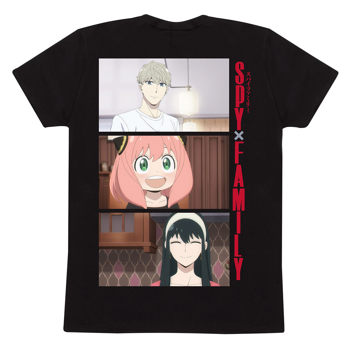 Short Sleeve T-Shirt Spy X Family Trio Shots Schwarz Unisex – Produktbild 1