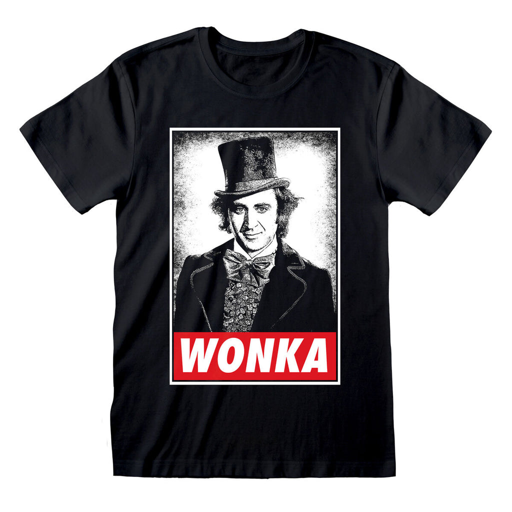 Willy Wonka Unisex Kurzarm-T-Shirt Schwarz – Produktansicht 1