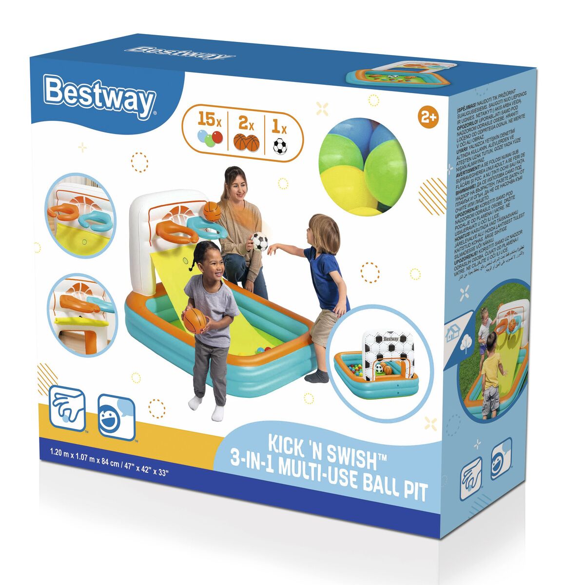 Bestway Aufblasbarer Kinderpool mit Baskets, Balls +2 Years Garten – Produktansicht 5