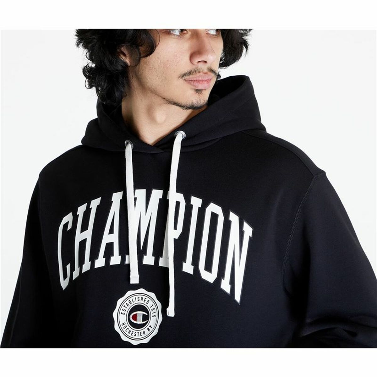 Champion Herren-Hoodie Schwarz – Produktansicht 3