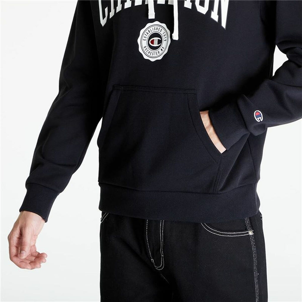 Champion Herren-Hoodie Schwarz – Produktansicht 4