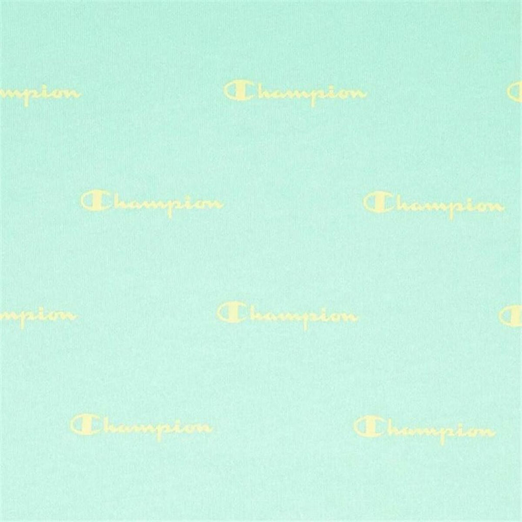 Women’s Short Sleeve T-Shirt Crewneck Champion  Croptop Aquamarine