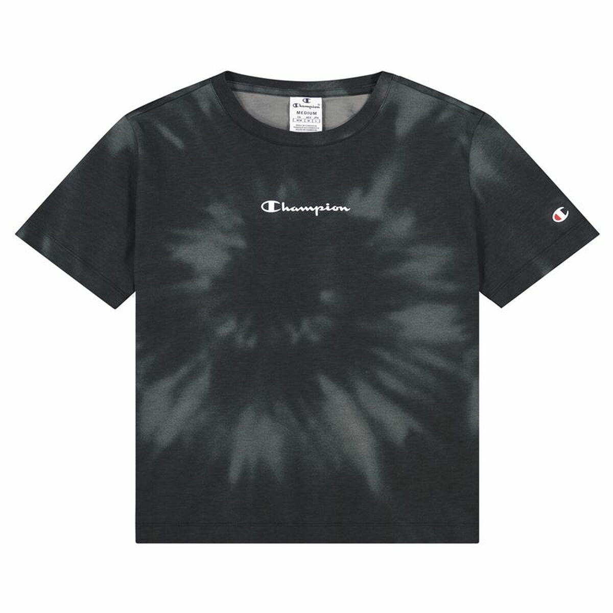 Champion Damen Kurzarm T-Shirt Croptop Schwarz – XS