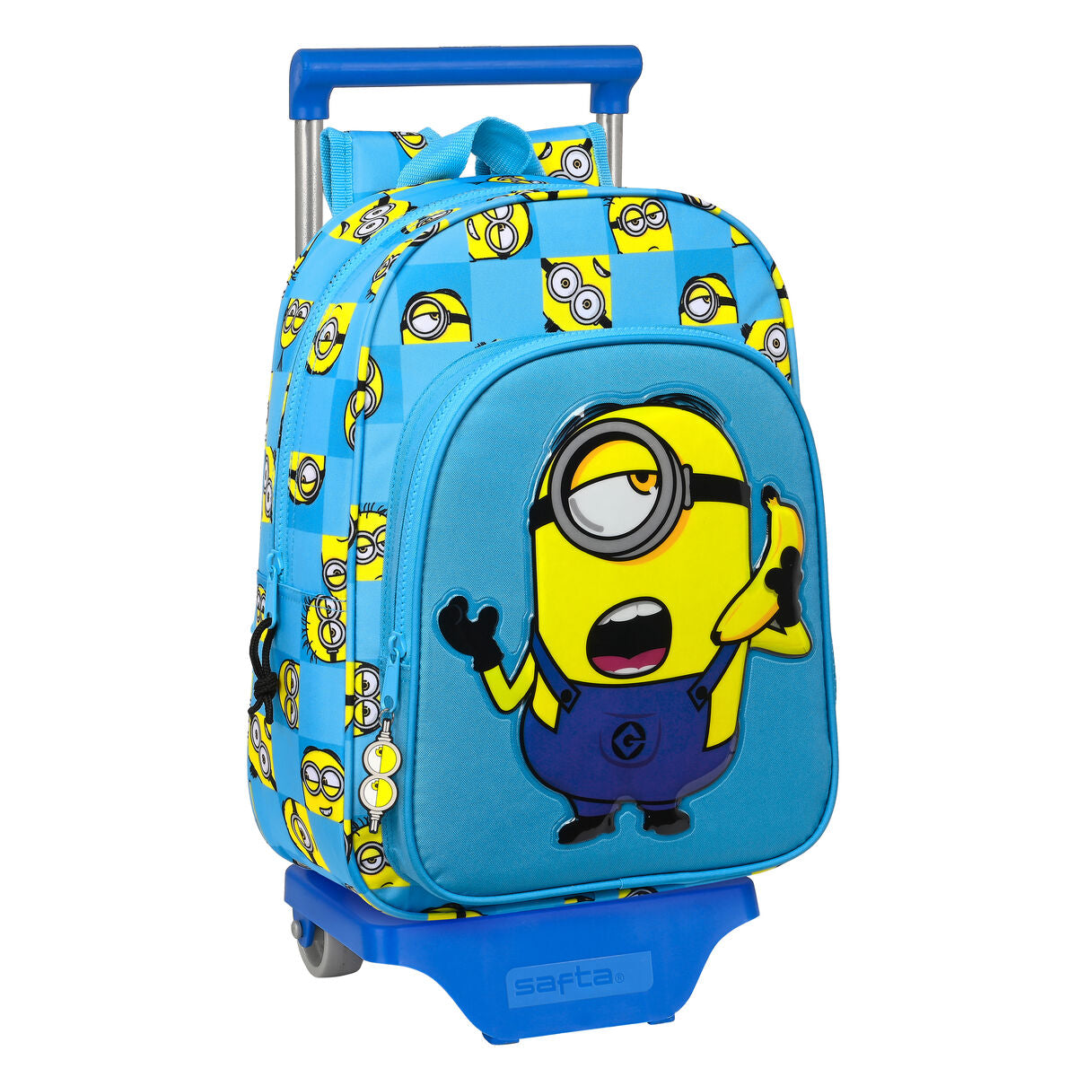 School Rucksack with Wheels Minions Minionstatic Blau (26 x 34 x 11 cm) – Produktbild 1