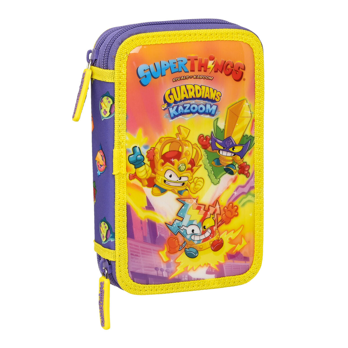 Double Pencil Case SuperThings Guardians of Kazoom Gelb Purple (28 Teile) – Produktbild 1