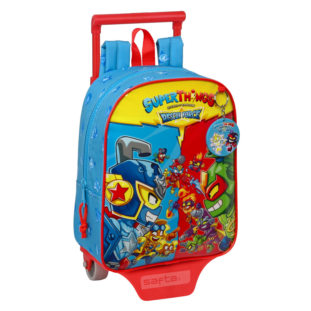 School Rucksack with Wheels SuperThings Rescue force Blau 22 x 27 x 10 cm – Produktbild 1