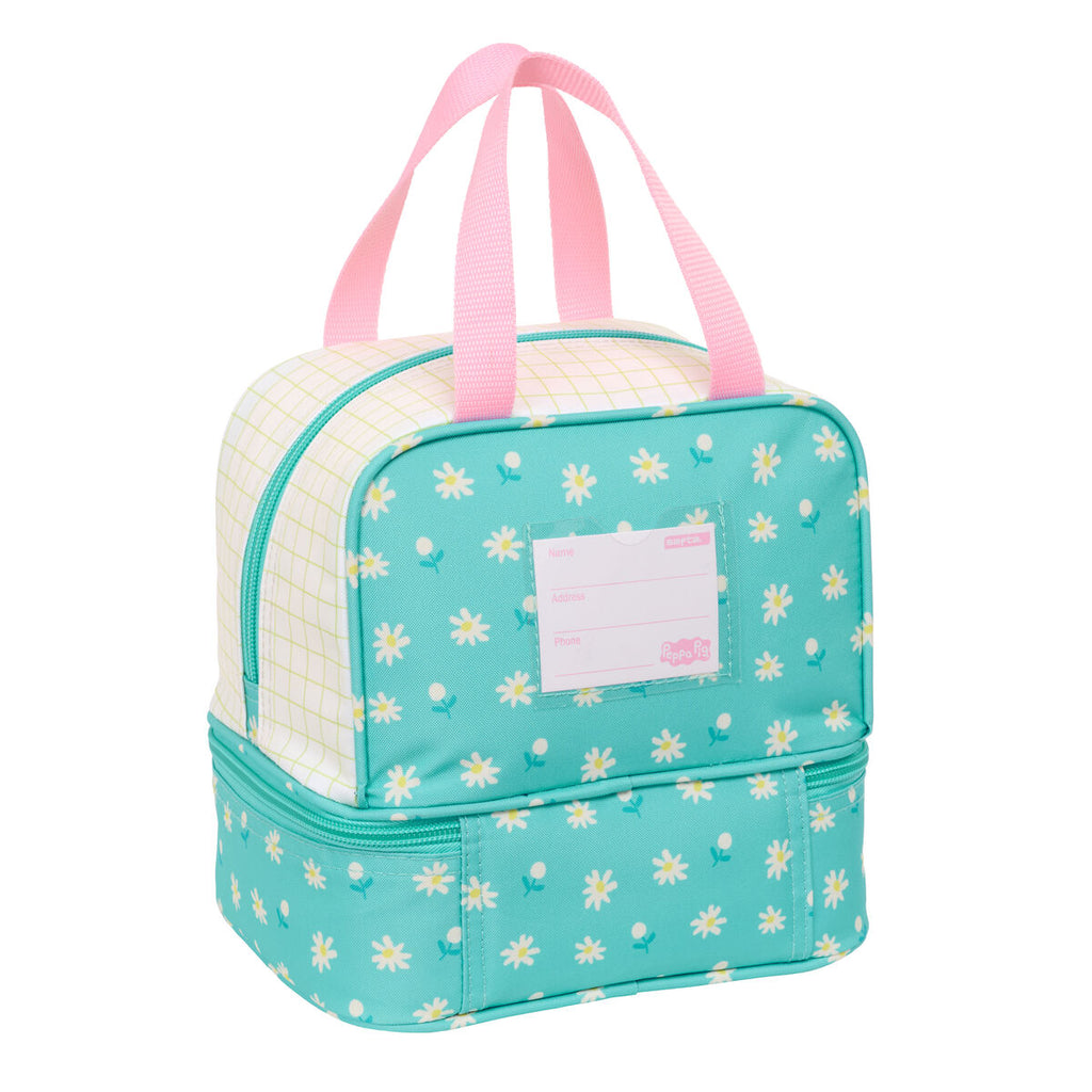 Peppa Pig Lunchbox Hübsch Blumen Gelb Mint – Produktansicht 3
